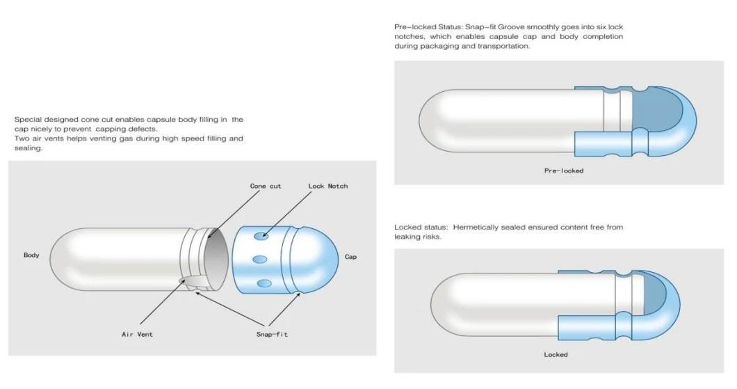 Natural Pullulan Empty Pharmaceutial Capsule with Hala Certificated Size 00-4#