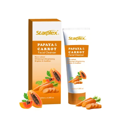 Nettoyant naturel pour le visage, pour peaux sensibles, papaye, carotte, contrôle de l'huile végétalienne, nettoyant doux pour le visage